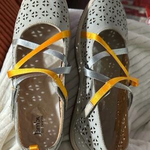 Jambu Womens Willow Eco Designs Flat Comfort Leather Shoes 8.5M